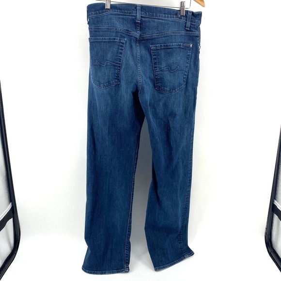 7 For All Mankind Austyn Straight Leg Medium Wash Jeans Men 33x32 5 Pocket Relax - Picture 5 of 5